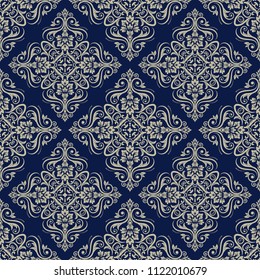 Blue White Luxury Ornament Seamless Pattern Stock Vector (Royalty Free ...