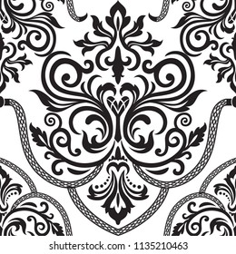 Damask seamless pattern for design. Vector Illustration