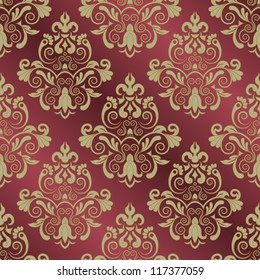 Damask seamless pattern for design. Vector Illustration