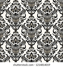 Damask seamless pattern for design. Vector Illustration