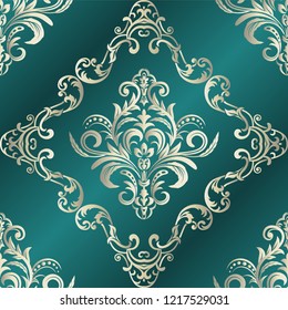 Damask seamless pattern for design. Vector Illustration