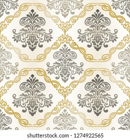 Damask seamless pattern for design. Vector Illustration