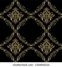 Damask seamless pattern for design. Vector Illustration