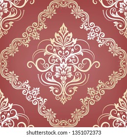 Damask seamless pattern for design. Vector Illustration