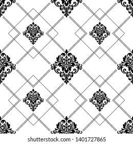 Damask seamless pattern for design. Vector Illustration