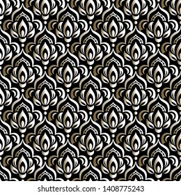 Damask seamless pattern for design. Vector Illustration