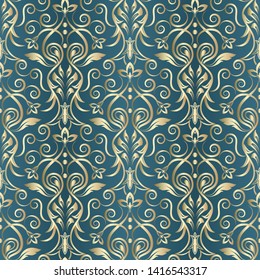 Damask seamless pattern for design. Vector Illustration