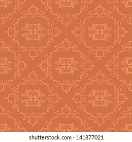 Damask seamless pattern for design. Vector Illustration. Vintage seamless wallpaper. Damask artwork.