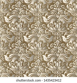 Damask seamless pattern for design. Vector Illustration