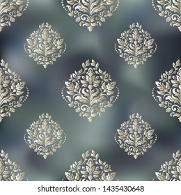 Damask seamless pattern for design. Vector Illustration