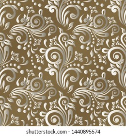 Damask seamless pattern for design. Vector Illustration