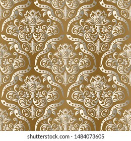 Damask seamless pattern for design. Vector Illustration