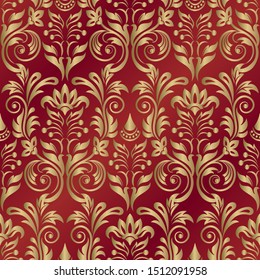 Damask seamless pattern for design. Vector Illustration