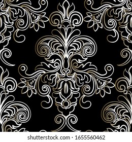 Damask seamless pattern for design. Vector Illustration