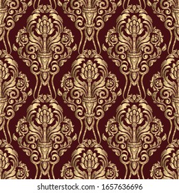 Damask seamless pattern for design. Vector Illustration
