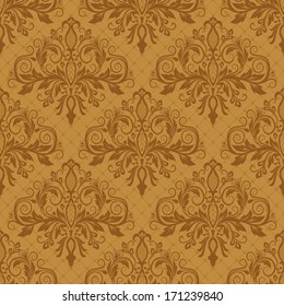 Damask seamless pattern for design. Vector Illustration