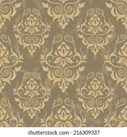 Damask seamless pattern for design. Vector Illustration