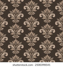 Damask seamless pattern design in vector.  Luxury texture for wallpapers, fabric, print, paper, etc. 