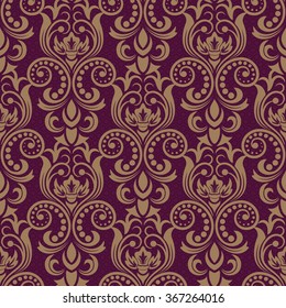 Damask seamless pattern for design. Vector Illustration
