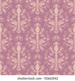 Damask seamless pattern for design. Vector Illustration