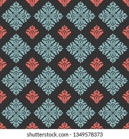 Damask seamless pattern for design. Vintage decorative elements.