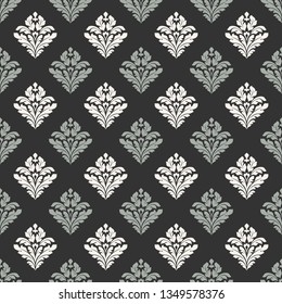 Damask seamless pattern for design. Vintage decorative elements.