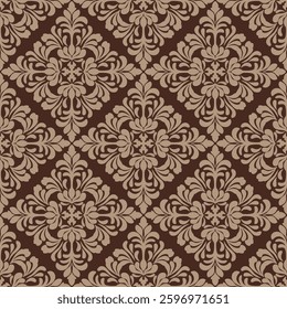 Damask seamless pattern, elegant damask background, luxury damask vector for wallpaper and textiles