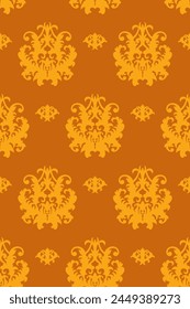 Damask seamless pattern, elegant floral ornament for print, vector 