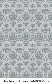 Damask seamless pattern, elegant floral ornament for print, vector 