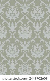 Patrón sin costuras de damasco, adorno floral elegante para el estampado, Vector 