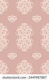 Damask seamless pattern, elegant floral ornament for print, vector 