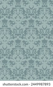 Damask seamless pattern, elegant floral ornament for print, vector 