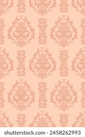 Patrón sin costuras de damasco, adorno floral elegante para el estampado, Vector 