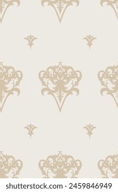 Damask seamless pattern, elegant floral ornament for print, vector 