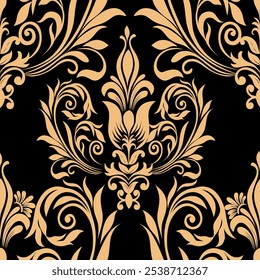 damask seamless pattern element. Classical luxury old fashioned damask ornament, royal victorian seamless texture. 