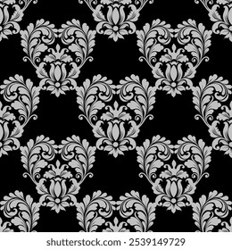 damask seamless pattern element. Classical luxury old fashioned damask ornament, royal victorian seamless texture. 
