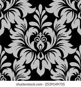 Nahtloses Damast-Musterelement. Klassischer Luxus altmodischen Damast Ornament, königliche viktorianische nahtlose Textur. 