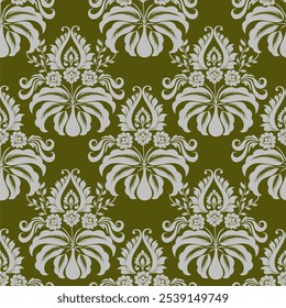 damask seamless pattern element. Classical luxury old fashioned damask ornament, royal victorian seamless texture. 