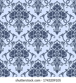 Damask seamless pattern element. Vector classical luxury old fashioned damask ornament, royal victorian seamless texture for wallpapers, textile, wrapping. Vintage exquisite floral baroque template.