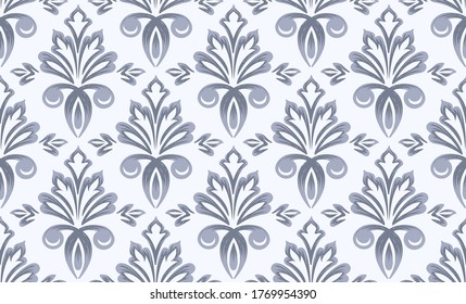 Damask seamless pattern element. Vector classical luxury old fashioned damask ornament, royal victorian seamless texture for wallpapers, textile, wrapping. Vintage exquisite floral baroque template.