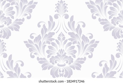 Élément de motif harmonieux Damas. Image vectorielle décoration classique luxe damassée, texture royale victorienne harmonieuse pour fond d'écran, textile, enveloppement. Vintage exquis modèle baroque floral.