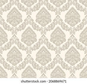 Damask seamless pattern element. Vector floral damask ornament vintage illustration.