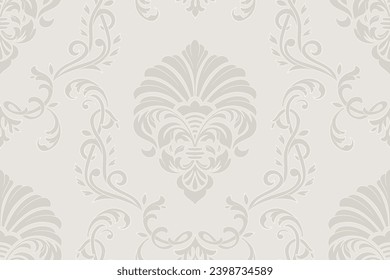 Damask seamless pattern element. Vector floral damask ornament vintage illustration.