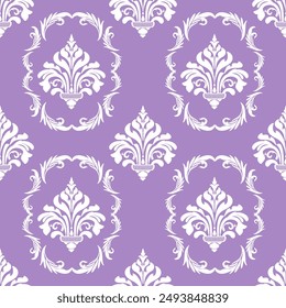 Damask seamless pattern element. Vector classical luxury old fashioned damask ornament, royal victorian seamless texture for wallpapers, textile, wrapping. Vintage exquisite floral baroque template