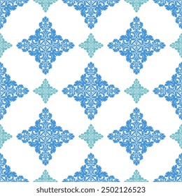 Damask seamless pattern element. Vector classical luxury old fashioned damask ornament, royal victorian seamless texture for wallpapers, textile, wrapping. Vintage exquisite floral baroque template