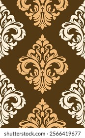 Damask seamless pattern element. Vector Illustration. Repeated designs for wallpaper, branding, web design, invitations, blankets, bedspreads.