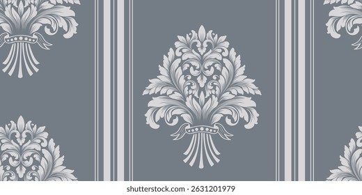 Damask seamless pattern element. Vintage classical old fashioned damask ornament, seamless texture for wallpapers, textile.