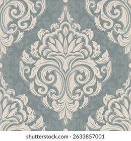 Damask seamless pattern element. Vintage classical old fashioned damask ornament, seamless texture for wallpapers, textile.