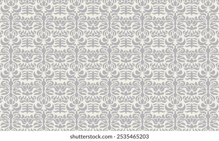 Damask seamless pattern elements. Classic luxury ancient damask ornaments. Hand drawing creativity