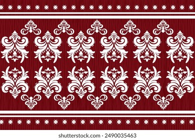 Damask Seamless pattern embroidery, Indian style. art ornament print.Design for carpet, cover.wallpaper, wrapping, fabric, clothing